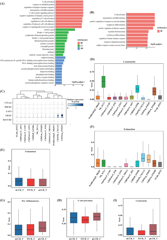 Fig. 4: Reclustering of T and NK cells identified in 14 samples from 5 patients with differing axillary responses after NAC (part 2).
