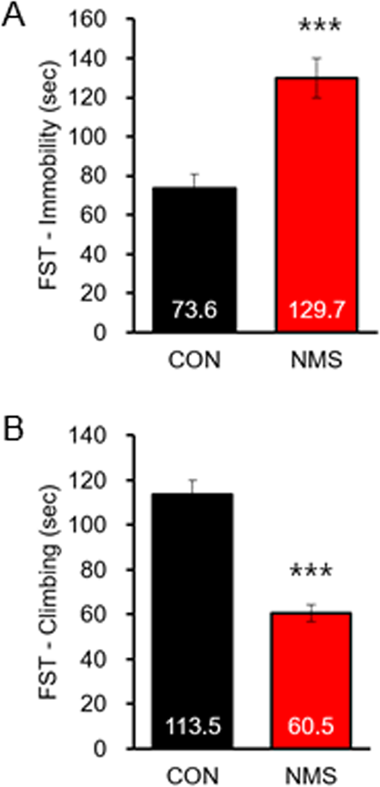 Fig. 2: Effect of NMS adolescent rats on depressive-like behavior.