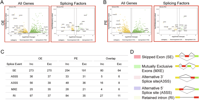 Fig. 1: Altered mRNA splicing events in endometriosis.