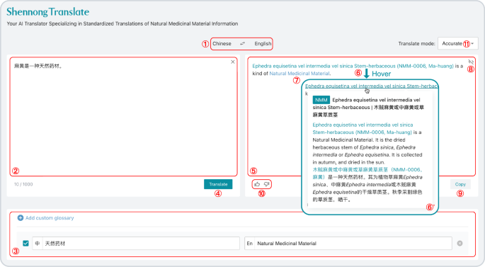 Fig. 6: Standardized and interpretable translation of NMM text through ShennongTranslate.