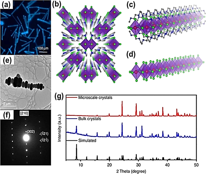 Fig. 9: Characterization of 1D molecular C4N2H14PbBr4.