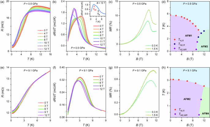 Fig. 3: Field effects on different magnetic phases.