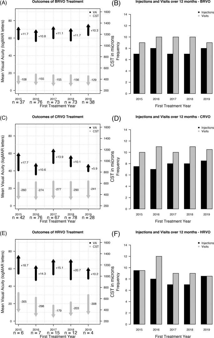 Fig. 2: Treatment outcomes in retinal vein occlusion.
