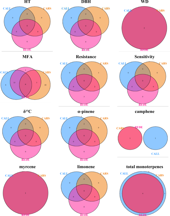 Fig. 2: Venn diagram illustrating the overlap of significant genetic associations (suggestive cutoff p-values of 1.07 ×10−05) across the three different sites (CALL, CARS, and REDE).