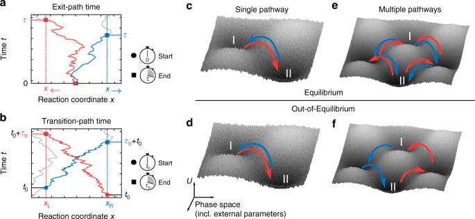 Experimental evidence of symmetry breaking of transition-path times | Nature  Communications