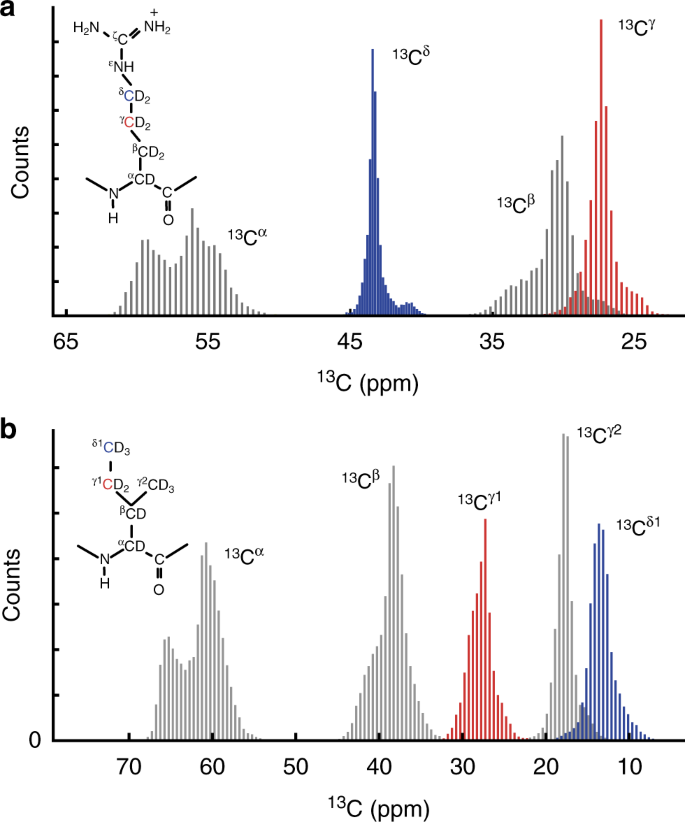 Characterising Side Chains In Large Proteins By Protonless 13 C Detected Nmr Spectroscopy Nature Communications