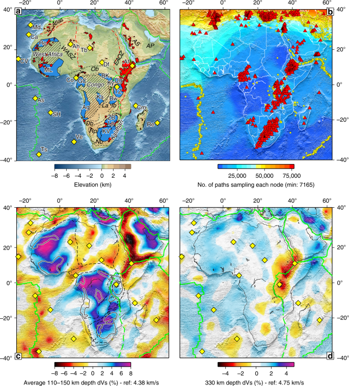 African Cratonic Lithosphere Carved By Mantle Plumes Nature Communications