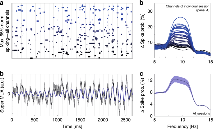 Fig. 3: Alpha rhythm paces FEF population code.