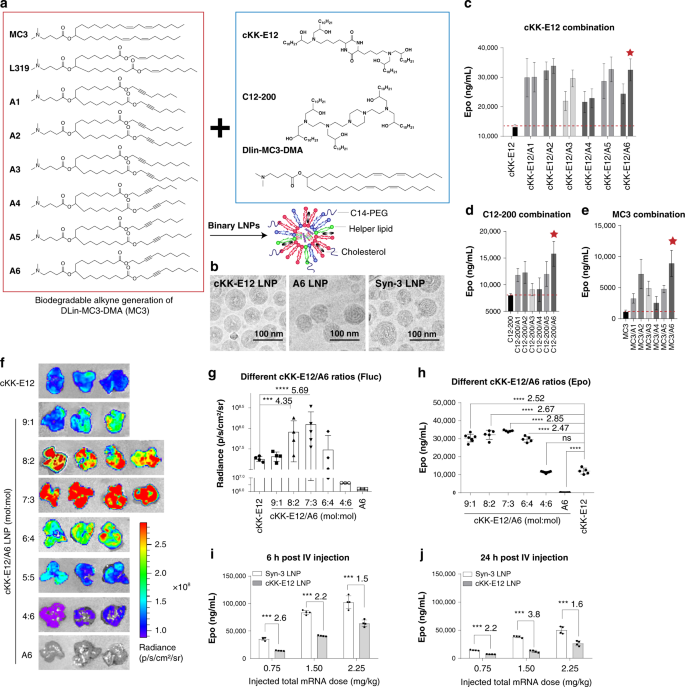 Synergistic Lipid Compositions For Albumin Receptor Mediated Delivery Of Mrna To The Liver Nature Communications
