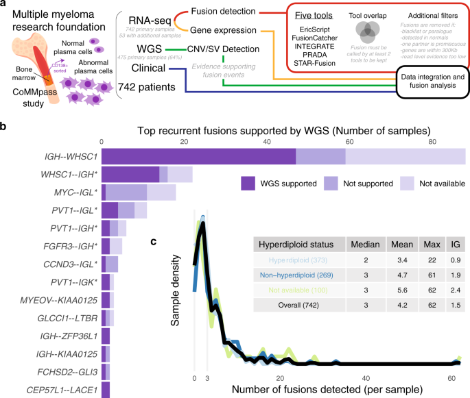Fig. 1: Overview of pipeline and fusions reported.