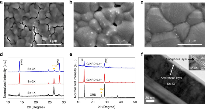 Fig. 1: Crystallization of tin perovskite films.