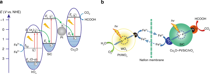 Direct And Indirect Z Scheme Heterostructure Coupled Photosystem Enabling Cooperation Of Co2 Reduction And H2o Oxidation Nature Communications