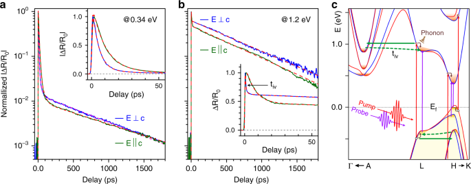 Fig. 5: Polarization and energy-dependent carrier decay dynamics.