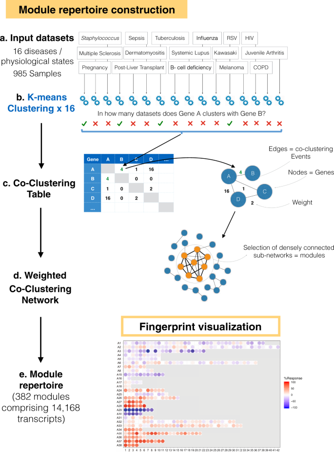 Development of a fixed module repertoire for the analysis and  interpretation of blood transcriptome data | Nature Communications