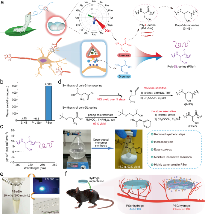 Bio Inspired Poly Dl Serine Materials Resist The Foreign Body Response Nature Communications