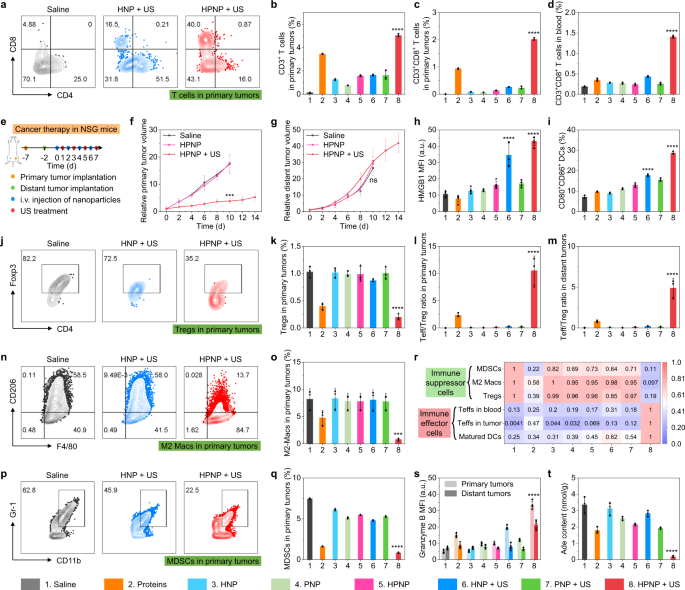 Fig. 5: In vivo mechanistic study of nano-immunocomplex-mediated activatable sono-metabolic checkpoint trimodal cancer therapy.
