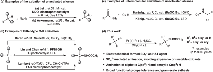 Fig. 1: Examples of C(sp3)-H amination reactions.