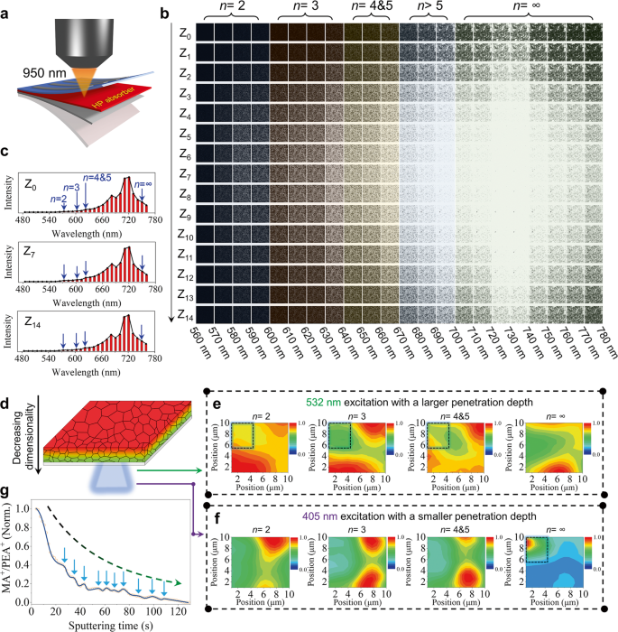 Fig. 4: Depth-profile phase arrangement in the mixed-dimensional 2D/3D HP film.