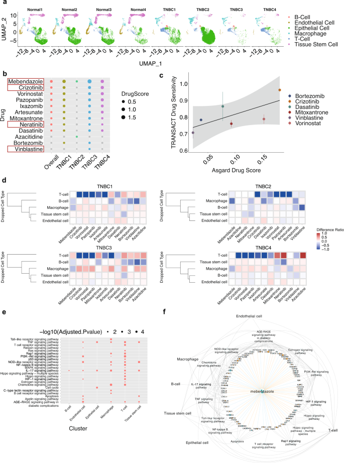 Fig. 4: Drug repurposing in triple-negative breast cancer (TNBC) patient samples.