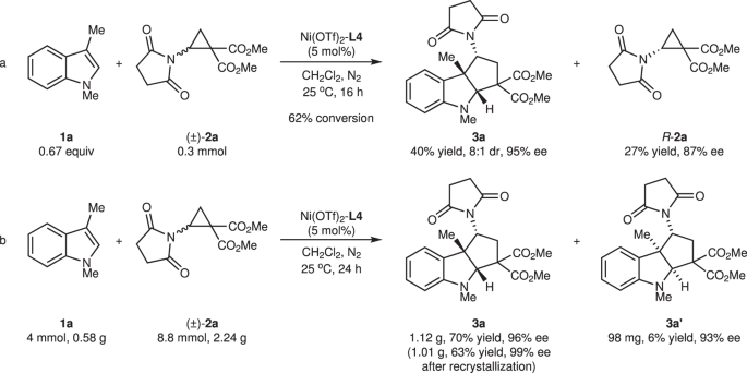 Fig. 4: Kinetic resolution experiment and scale-up reaction.