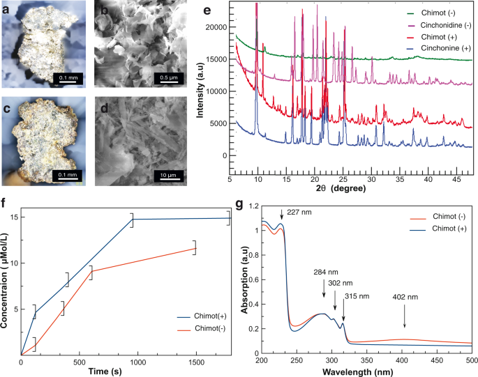 Fig. 2: Microscopy and spectroscopy characterization of chimots.