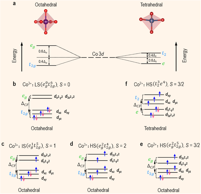 Fig. 6: Electronic structure of Co 3d orbital state.