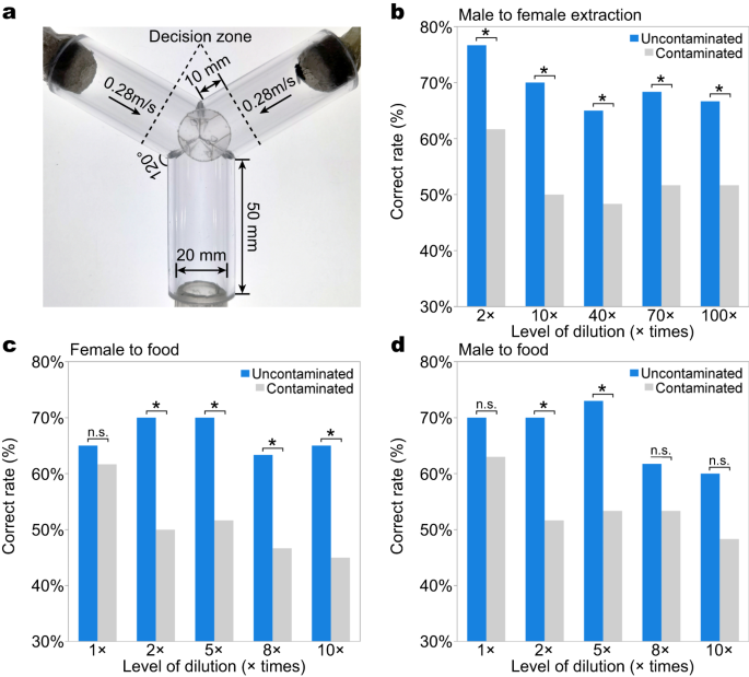 Fig. 2: Particulate matter pollution influenced olfactory behaviour of houseflies.