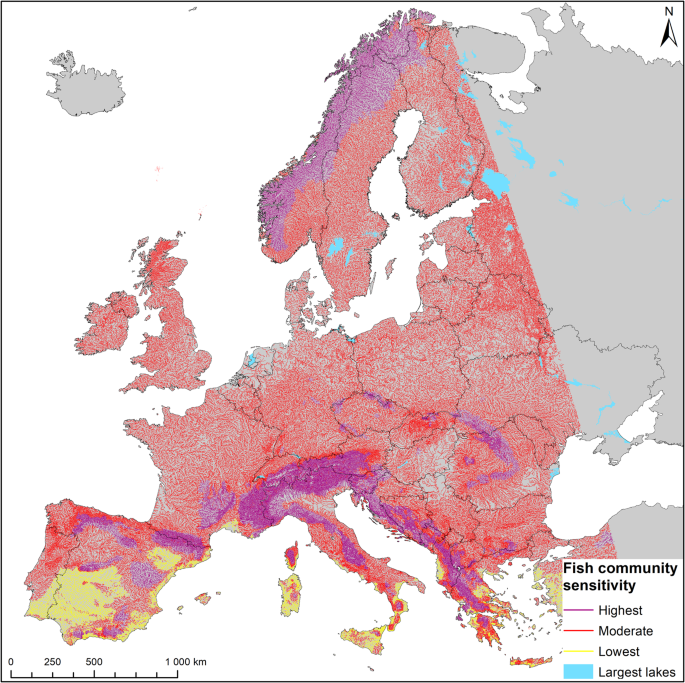 Over 200,000 kilometers of free-flowing river habitat in Europe is altered  due to impoundments