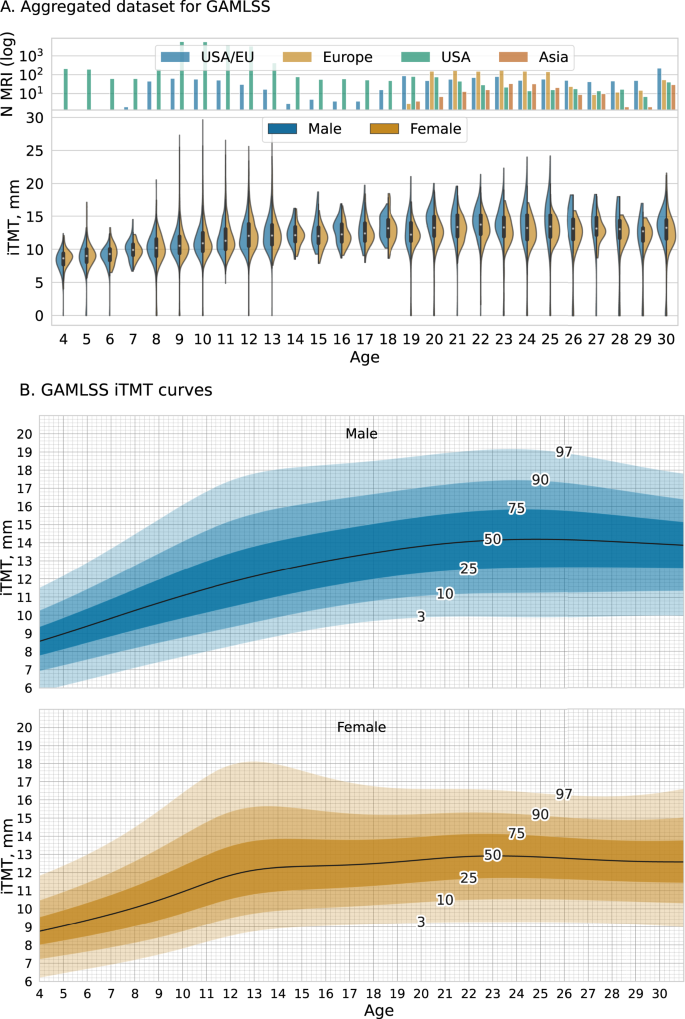 Fig. 3: Temporalis Muscle Normal Reference Growth Charts.