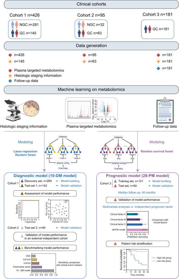  Metabolomic machine learning predictor for diagnosis and prognosis of gastric cancer 