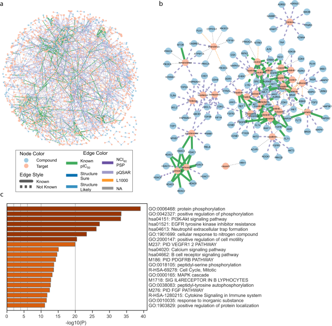Fig. 4: The compound-target network predicted by the combined model.