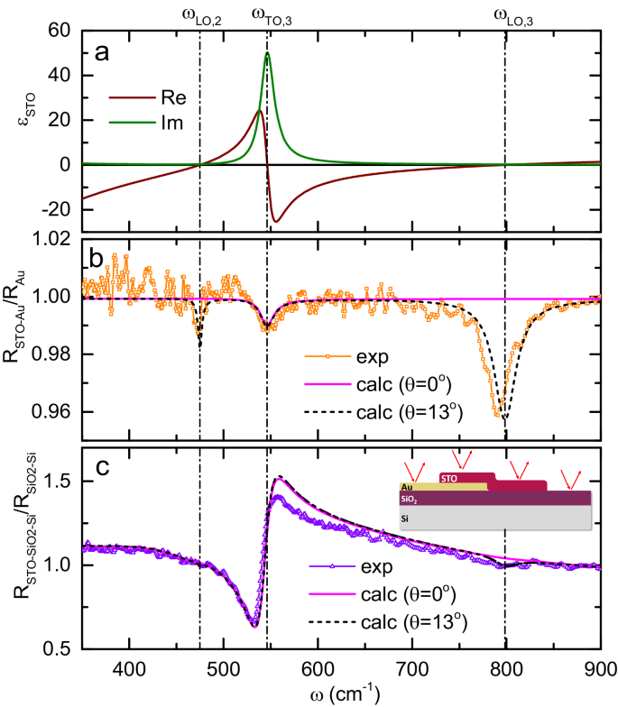 Fig. 2: Analysis of far-field reflectivity spectra of the SrTiO3 membrane.