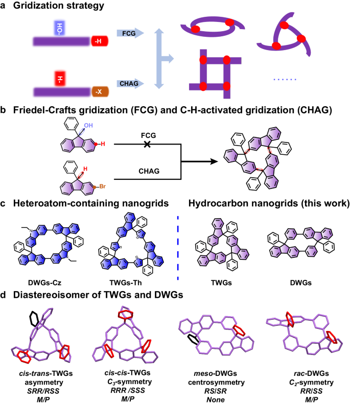 Fig. 1: Gridization strategy and nanogrid structures.