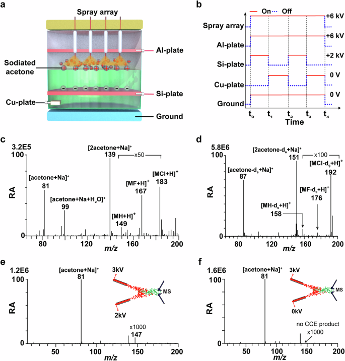 Fig. 2: The liquid-phase carbon chain elongation (CCE) reaction occurred between two sodiated acetone cations R1a, R1b.