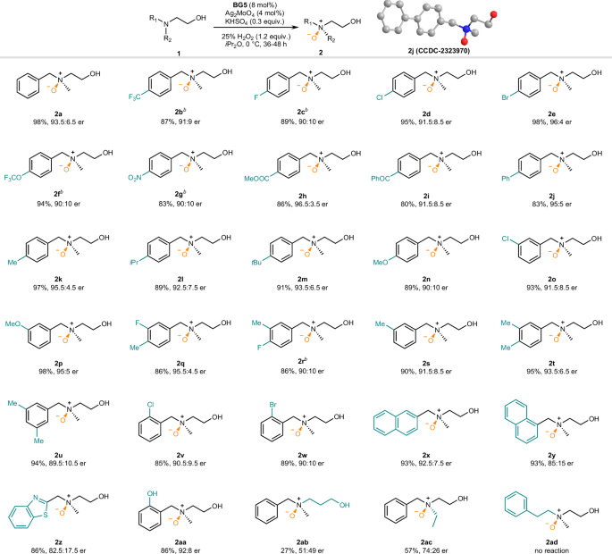 Fig. 2: Asymmetric N-oxidation of acyclic tertiary amines.