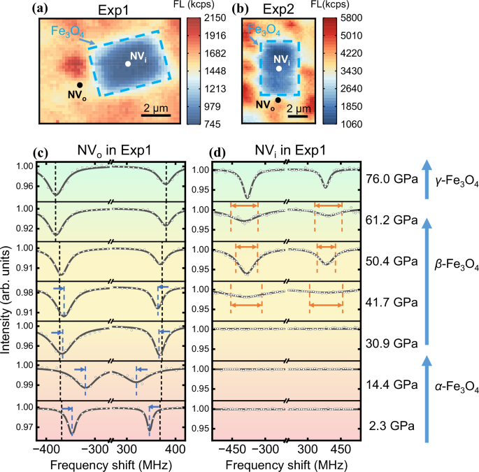 Fig. 3: Data for magnetic detection of magnetite.