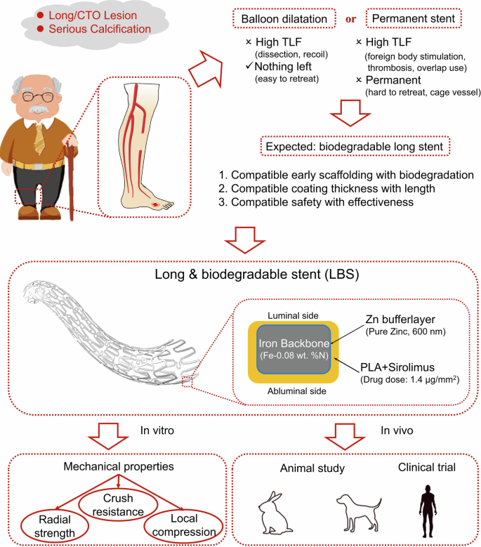 Maglev-fabricated long and biodegradable stent for interventional 