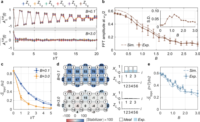 Fig. 4: Robustness of the topological time-crystalline eigenstate order.
