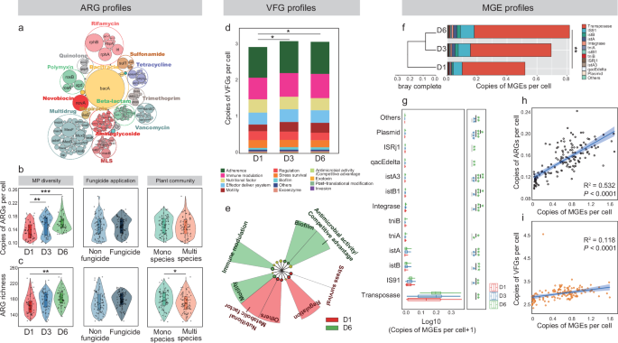 Fig. 1: Antibiotic resistance gene (ARG), virulence factor gene (VFG), and mobile genetic elements (MGE) profiles.