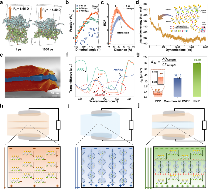 Fig. 3: Structural basis and performance comparison of PNP for achieving electromechanical enhancement.