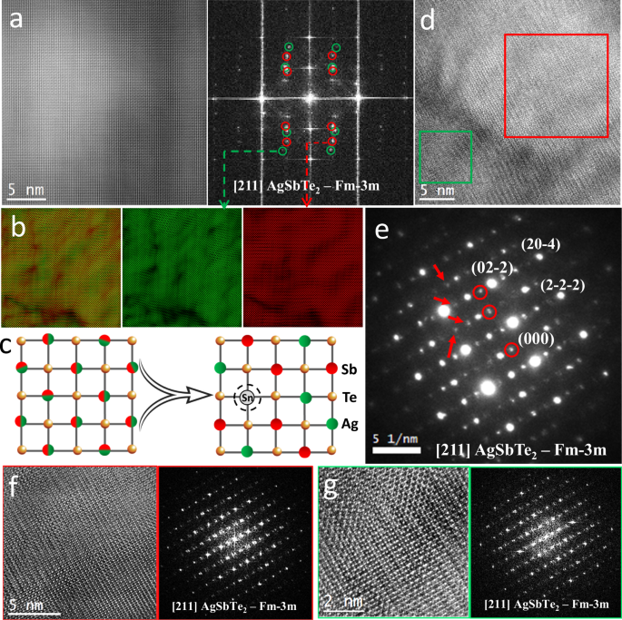 Fig. 3: Microstructure characterization on AgSb0.94Sn0.06Te2 sample.