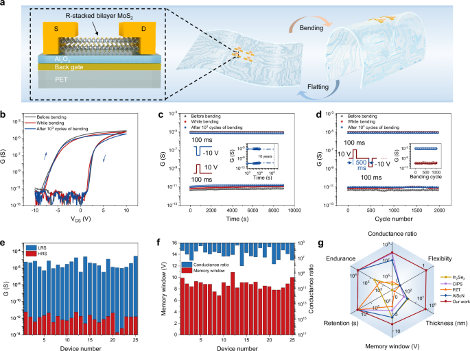 Fig. 3: Flexible sliding ferroelectric memory.