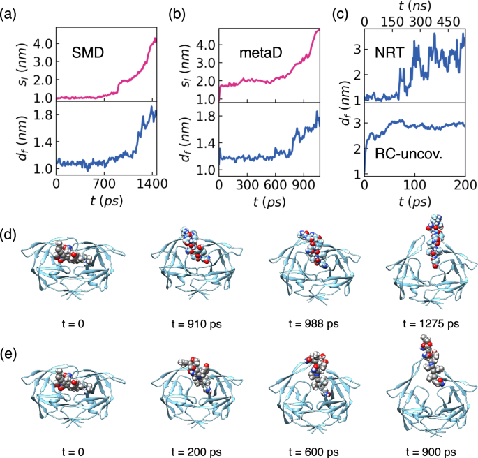 Fig. 6: Non-physical features of enhanced sampling with empirical CVs.