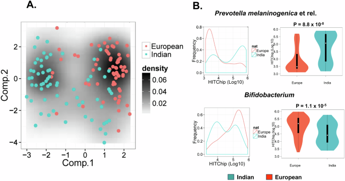 Fig. 3: Comparison of Indian gut microbiota with European.