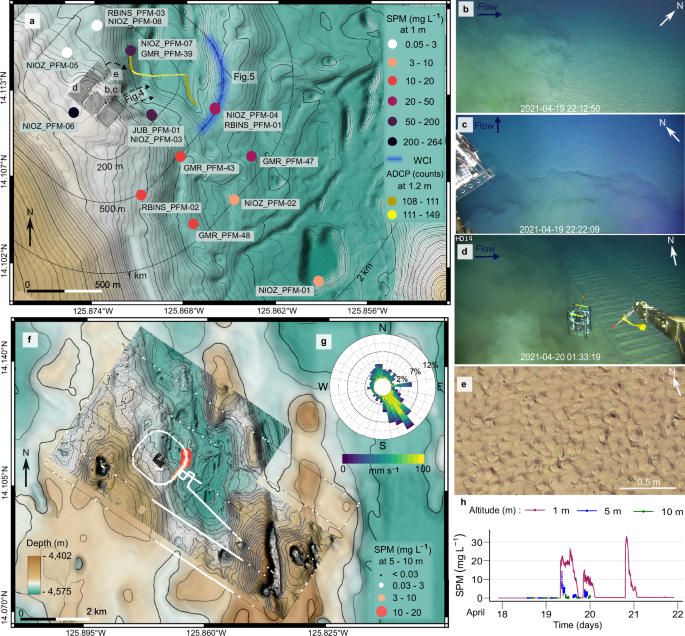 Fig. 3: Spatiotemporal distribution of the benthic sediment plume.