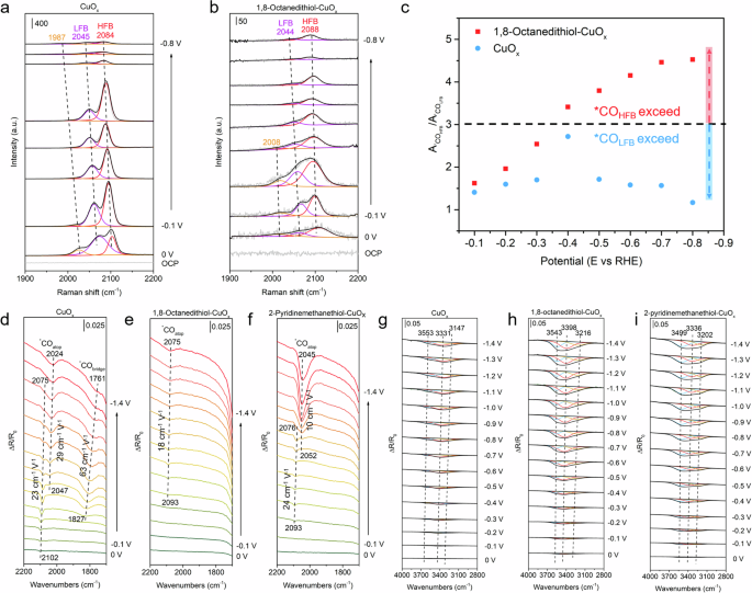Fig. 5: In situ Raman and in situ ATR-SEIRAS spectroscopy.