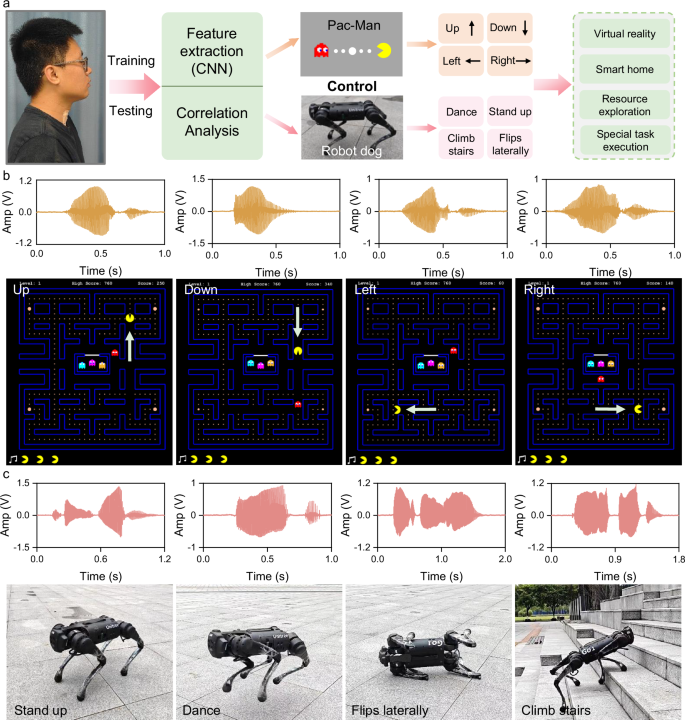 Fig. 5: Using SAAS to control the virtual game and the robot dog.
