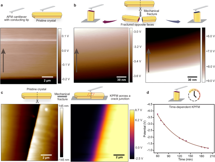 Fig. 4: Quantitative assessment of surface potentials on crystal 1.