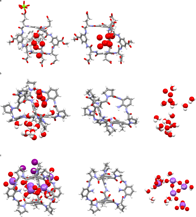 Fig. 3: Structure analysis of the tripodal organic cages.