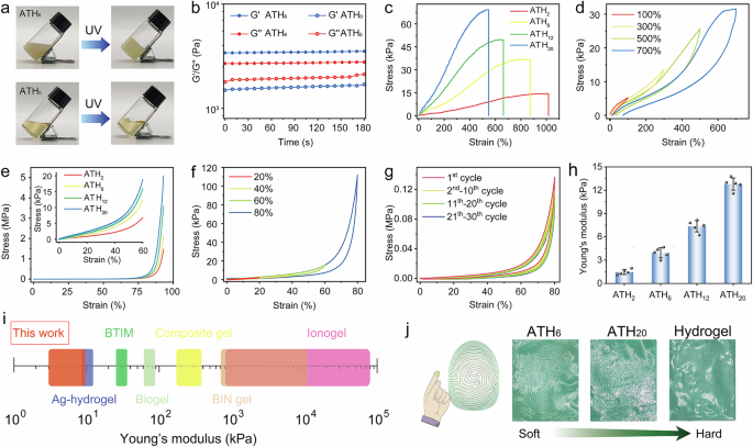 Fig. 2: The mechanical performance of ATH eutectogel.